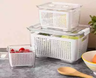 Ortega Kitchen 3-Piece Fridge Food Saver Set Convenient Storage Secure Lid • $43.45