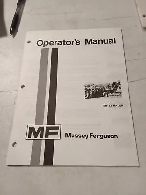 Vintage 1975 Massey Ferguson Mf 12 Baler Operators Manual  • $12.95