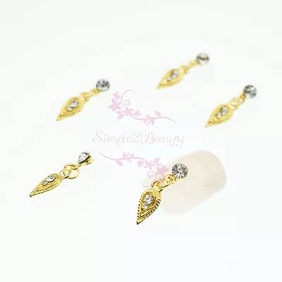 20pcs Tear Drop Dangle Clear Rhinestones 3D Nail Art Alloy Charms Jewelry Decor • $5.48