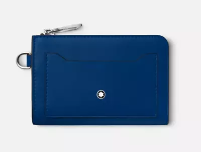 New! MONTBLANC Meisterstuck  Key Pouch With 4 Cc - Blue Calf Leather • $320