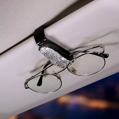 1x Car Sun Visor Sunglasses Eye Glasses Holder Clip Bling Car Accessories Silver • $4.97