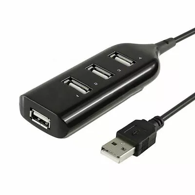 New Mini 4 Port USB 2.0 High Speed Hub Splitter 480 Mbps For PC Laptop US BLACK • $5.99