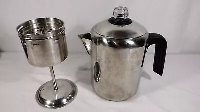 Farberware Classic Stove Top Percolator Stainless Steel 8-Cup 9” Tall • $24