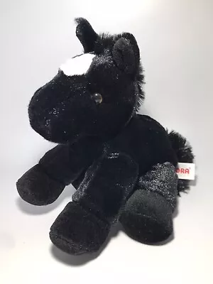 Aurora Plush Mini Flopsie Beau Black Horse 13297 Cuddly Soft Toy Pony Teddy • £8.50
