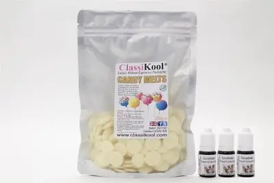 Classikool [200g White Candy Melts & 10ml HALLOWEEN Food Colouring Set Of 3] • £6.99