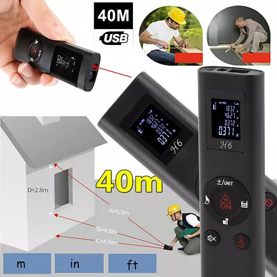 40M Handheld Mini Digital Laser Point Distance Meter Measure Tape Range Finder • £19.59