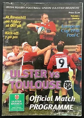 1998 ULSTER (Northern Ireland) V TOULOUSE (France) Heineken Cup Match • £3.99
