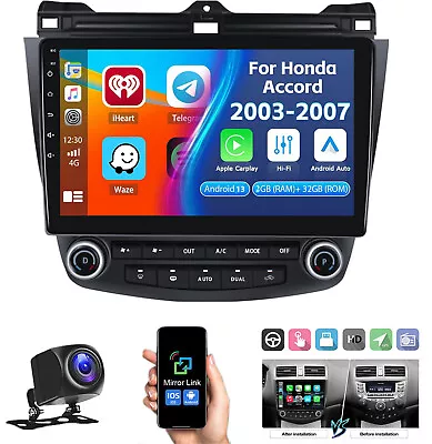 Android 13 10.1 Touch Screen Car Stereo Radio For Honda Accord 2003-2007 OBD DVR • $138.69