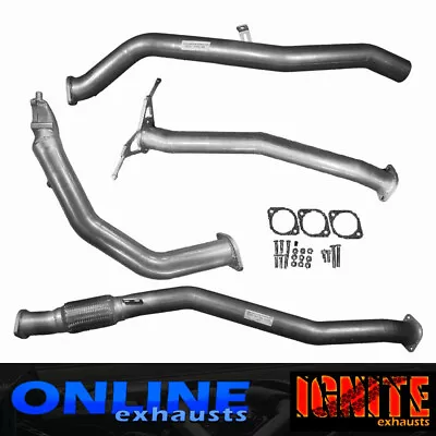 Full 3  Inch Exhaust For Nissan D22 Navara 3l Td 2003-15 No Cat/pipe Silver • $550