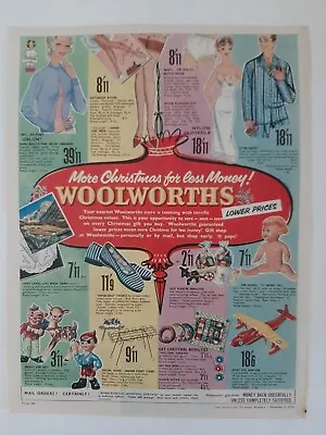 Vintage Australian Advertising 1958 Ad WOOLWORTHS Toys Clothes Gift Packs Art • $14.95