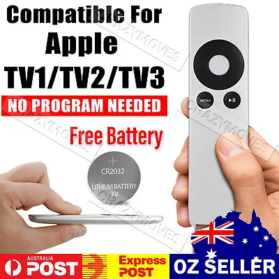 $5.99 • Buy Remote Control For Apple TV1 TV2 TV3 Universal Replacement Battery Included VIC