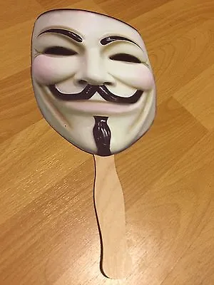 Guy Fawkes Fan / Mask On Stick V For Vendetta Anonymous Costume Promo Rare • £6.64