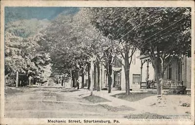 SpartansburgPA Mechanic Street Crawford County Pennsylvania Postcard 1c Stamp • $9.99