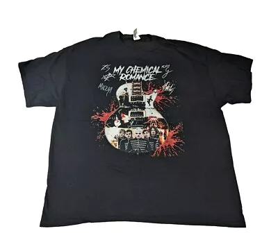 Men's My Chemical Romance Guitar Graphic Punk Rock Band Black T-Shirt Size 2XL • $20.99