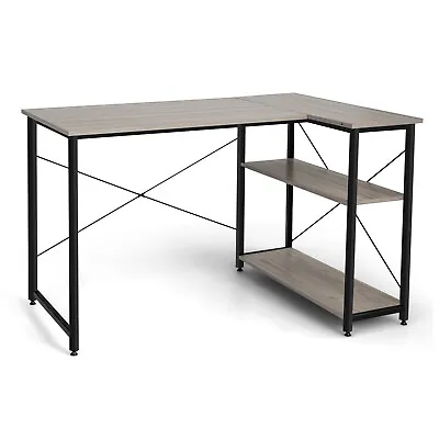 48  Reversible L Shaped Computer Desk Home Office Table Adjustable Shelf • $79.99