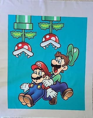 New Licensed Mario & Luigi Nintendo  Fabric Panel 36 L X 45 W Cotton Quilting • $13.99