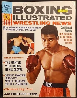 Boxing Illustrated Wrestling News Magazine March 1964 Cassius Clay Giardello • $14.99