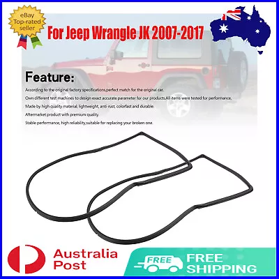 2pcs Front Door Weatherstrip Gasket Seal For Jeep Wrangle JK 2007-2017 AU • $89.78