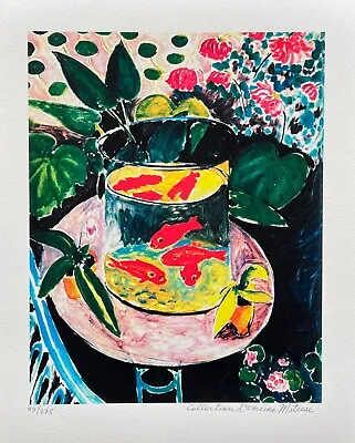 Henri Matisse GOLDFISH Estate Signed & Stamped Limited Edition Giclee 16  X  12  • $59.99