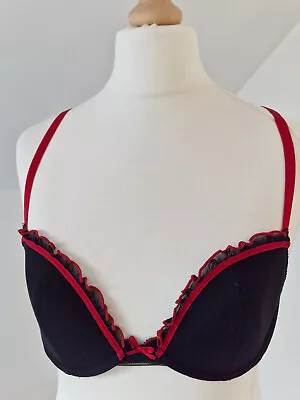 32C Marks And Spencer M&S Ceriso Ladies Bra Underwired Black & Red • £6