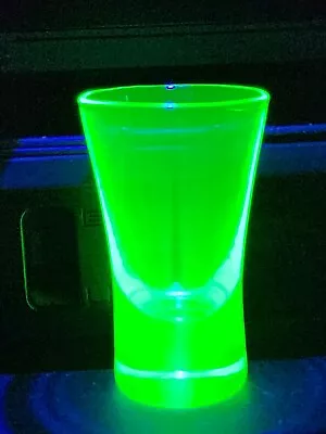 Vintage Vaseline Uranium Glows Depression Green Shot Juice Glass • $12.99
