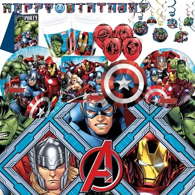 Marvel Avengers Birthday Party Decorations Banners Balloons Tableware Supplies • £4.70