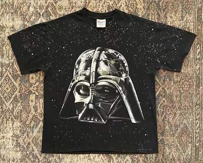 Vintage 90s Star Wars Darth Vader Big Face Single Stitch T Shirt SZ M 1996 • $64.95