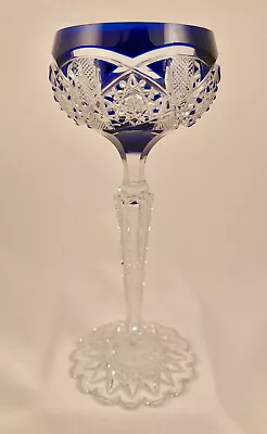 $395 • Buy Vintage Val St Lambert Crystal Goblet, Cobalt Blue Overlay