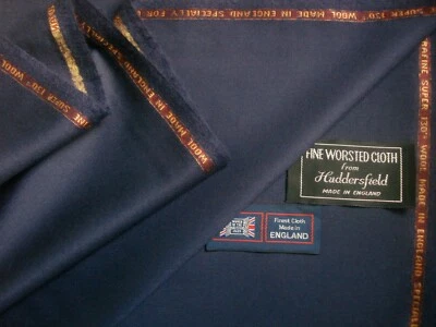 £102.99 • Buy 100% SUPER 130’s WOOL SUITING FABRIC IN “Savoy Blue” MADE IN ENGLAND = 3.5 M.