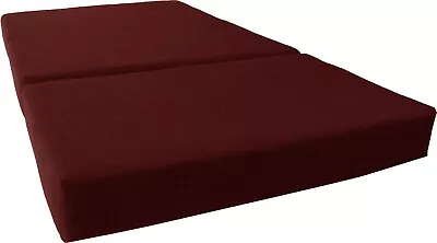 Burgundy Queen Portable Tri Fold Foam Beds 6x60x80 Sleepover Bed Density 1.8 • $263