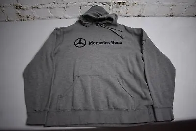 Y2K Vintage Mercedes Benz Mens Sz M Hoodie Pullover Sweatshirt Gray Long Sleeve • $29.99
