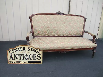 64122  Antique Victorian Walnut Sofa Couch Loveseat • $635
