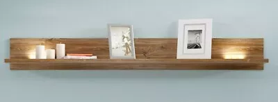 £164.95 • Buy Wall Shelf Panel LED Lights 200cm 2m Display Storage Medium Oak Effect Unit Gent