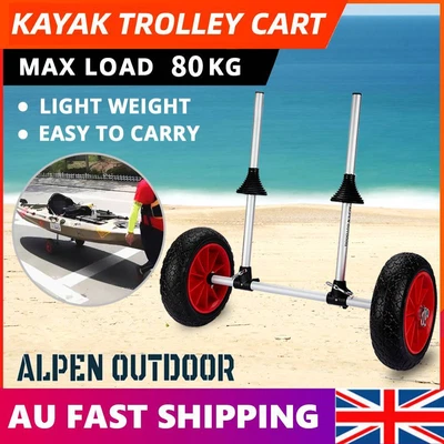 $62.89 • Buy Portable Kayak Trolley Canoe Adjustable Aluminium Wheel Cart Carrier 80KG