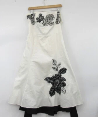 £25 • Buy Rocha J Rocha Dress UK 16 Ballgown Prom White Beaded Flare Fit With Tags