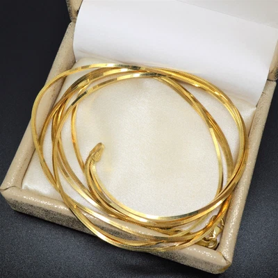 £39.95 • Buy Sterling Silver 925 Jewellery · Italian Triple Herringbone Chain Necklace · Gold