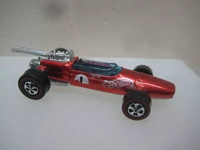 VINTAGE HOT WHEELS REDLINE RED BRABHAM REPCO F1 WITH HONG KONG BASE  X • $0.99