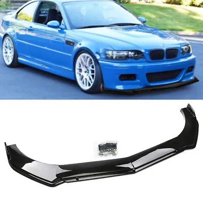 For 3 Series E46 M3 E90 E91 E93 Gloss Front Bumper Lip Splitter Spoiler Body Kit • $66.49