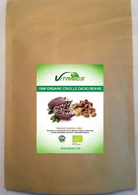 Raw Organic Criollo Cacao Beans 1kg • £22.85