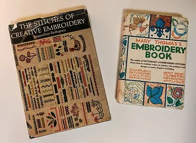 2 Lot VTG 1936 1964 Embroidery Books Crafts Needlework Mary Thomas J Enthoven • $28