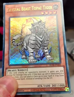 Yu-Gi-Oh! Ultimate Rare Style Crystal Beast Topaz Tiger Custom Etched • £20