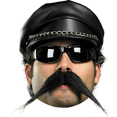 Self Adhesive Black Biker Mustache Facial Hair • $7.99