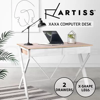 Artiss Computer Desk Drawer Home Office Study Table Oak 100CM • $109.95