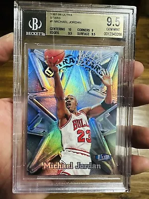 1997 Ultra Stars Michael Jordan #1 Chicago Bulls Silver BGS 9.5 W/ 10! • $4999.99