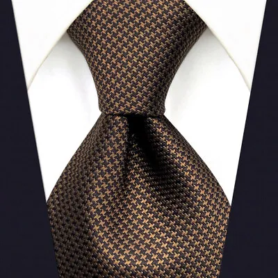 SHLAX&WING Ties For Men Solid Color Dark Brown Chocolate Necktie Silk Classic • $7.99