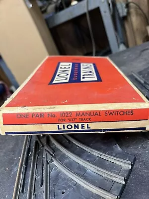 VINTAGE LIONEL No. 1022 MANUAL SWITCH RIGHT & LEFT WITH BOX • $29.99