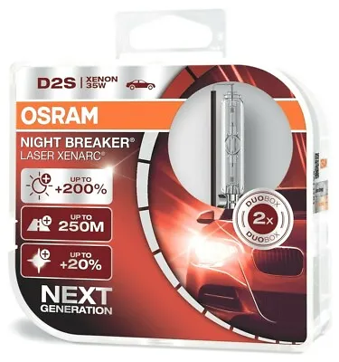 $115.95 • Buy D2S OSRAM XENARC NIGHT BREAKER LASER 200% 4500K HID XENON Two Bulbs 2x DUO