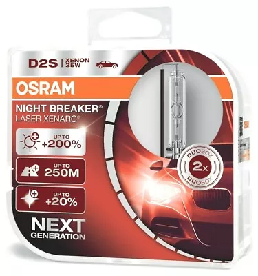 D2S OSRAM XENARC NIGHT BREAKER LASER 200% 4500K HID XENON Two Bulbs 2x DUO • $129.95