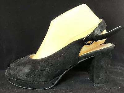 J Jill Womens Block Heel Strapback Slingback Buckle Adjustment Size 10 Suede • $26