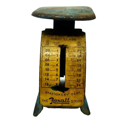 Vintage THE REXALL STORE~ 3  LETTER SCALE~BLUE METAL • $16.99